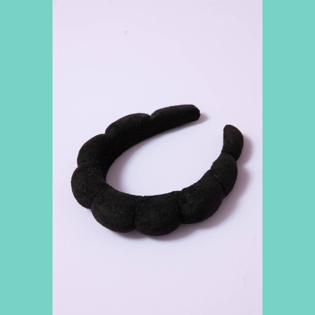 SPA SPONGE TERRY TOWEL HEADBAND FOR BEAUTY CARE |  BLACK