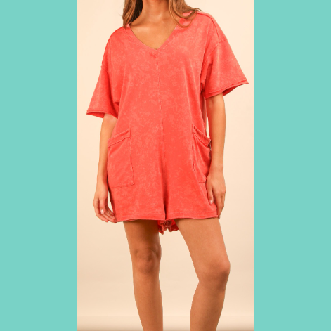 Coral T-Shirt Romper