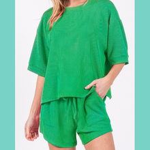 Ribbed Round Neck Short Set