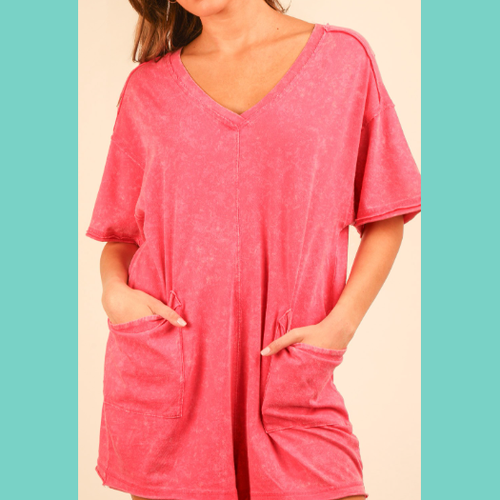 Hot Pink T-Shirt Romper