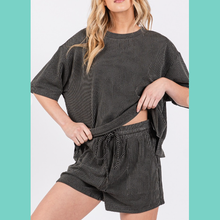 Ribbed Round Neck Short Set