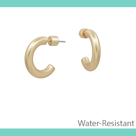 Water Resistant Matte Gold Hoops