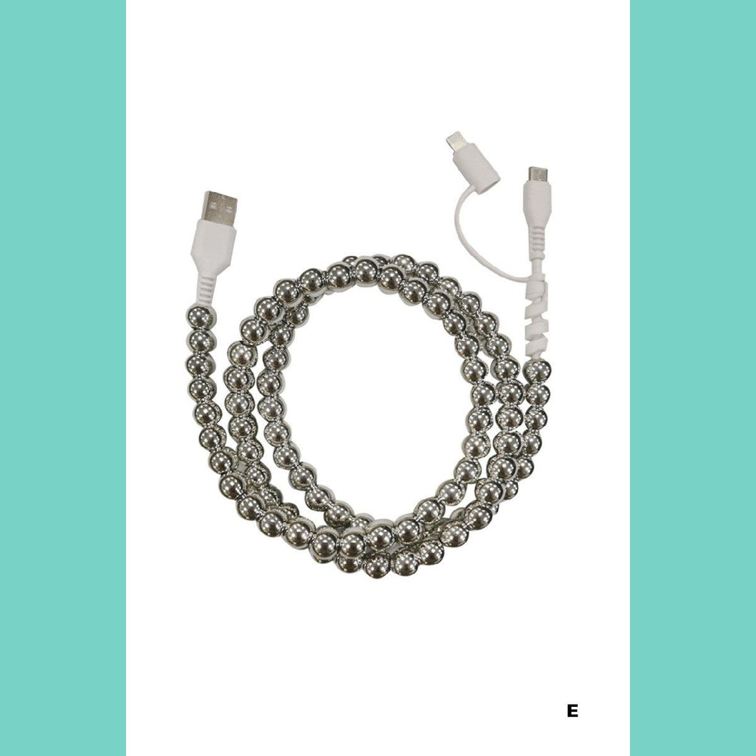 Beaded Dual USB Fast Charging Cable