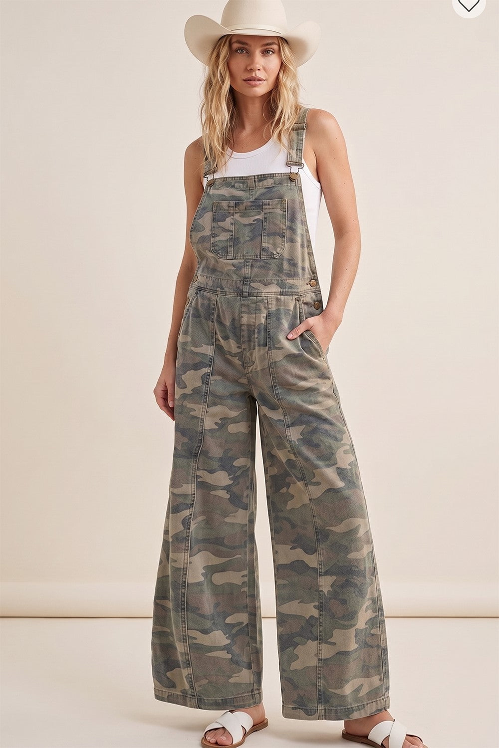 Tulip Washed Vintage Camo Relaxed Fit Overalls