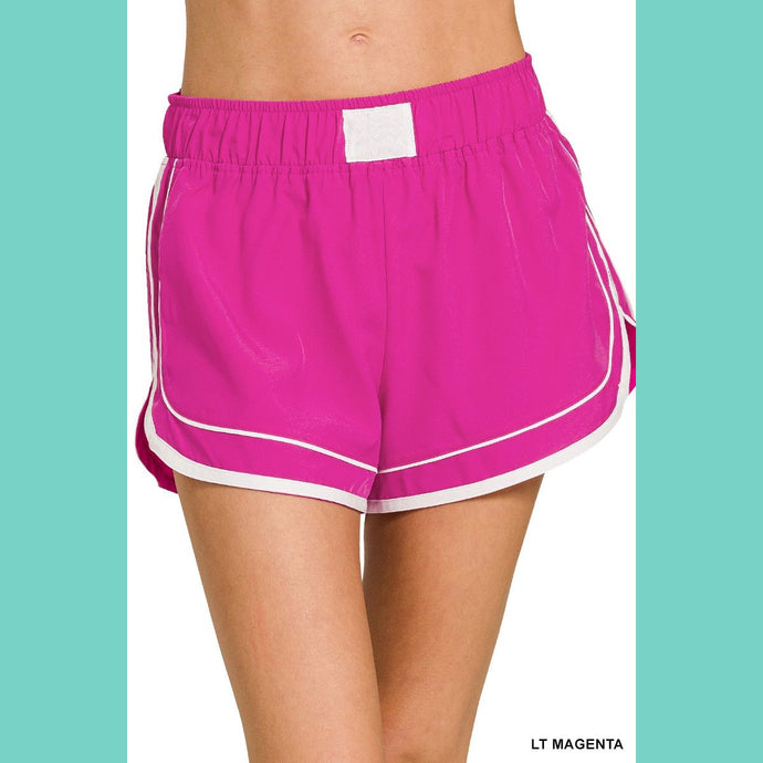Light Magenta Soft Woven Lined Dolphin Shorts