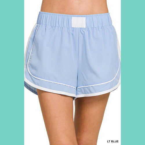 Light Blue Soft Woven Lined Dolphin Shorts
