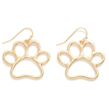 Gold and Silver Paw Print Earring