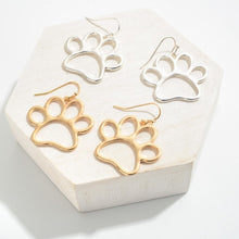 Gold and Silver Paw Print Earring