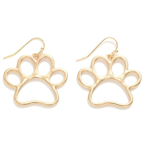 Gold and Silver Paw Print Earring