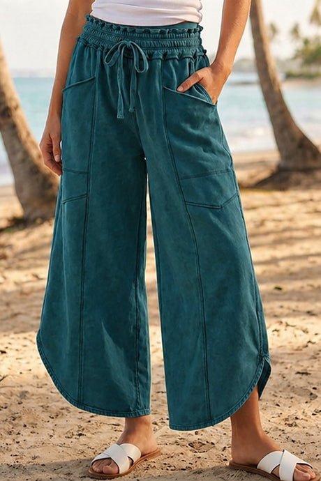 Tulip Mineral Wash Relaxed Pocket Pants - Teal