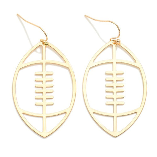 Metal Football Outline Drop Earrings