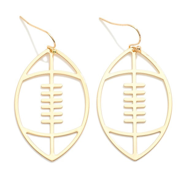 Metal Football Outline Drop Earrings