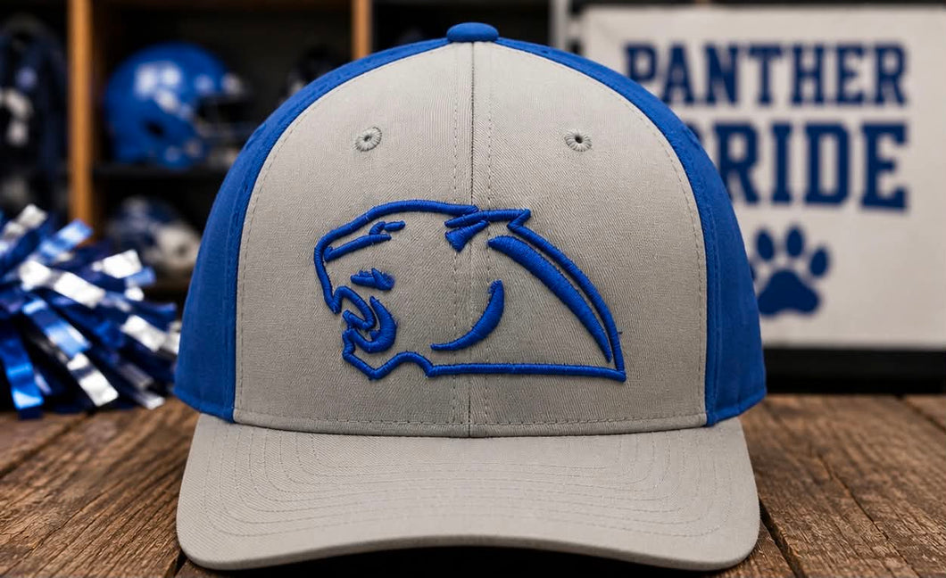 Panther Head Puff Grey/Royal Flex Fit