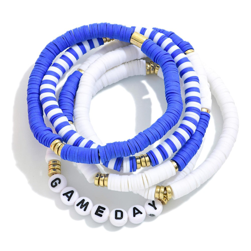 Heishi Bead Beaded Stretch Game Day Bracelets