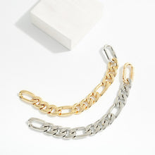 Two Tone Metal Chunky Flat Chain Bracelet