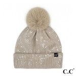 CC Sequin Pom Beanie