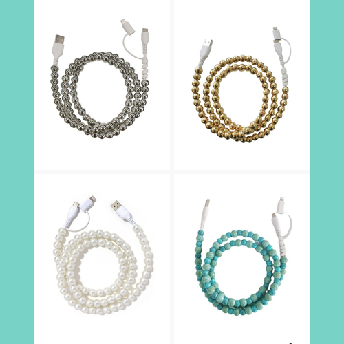 Beaded Dual USB Fast Charging Cable