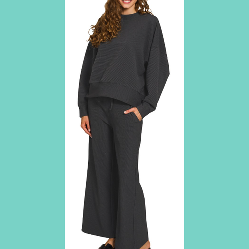 Black Ribbed Knit Set