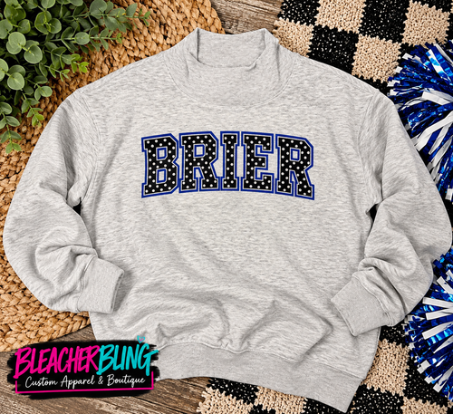BRIER Polka Dot Mockneck Sweatshirt