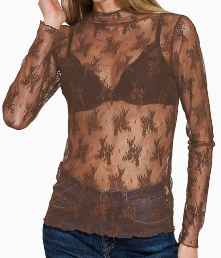 Brown Lace Top