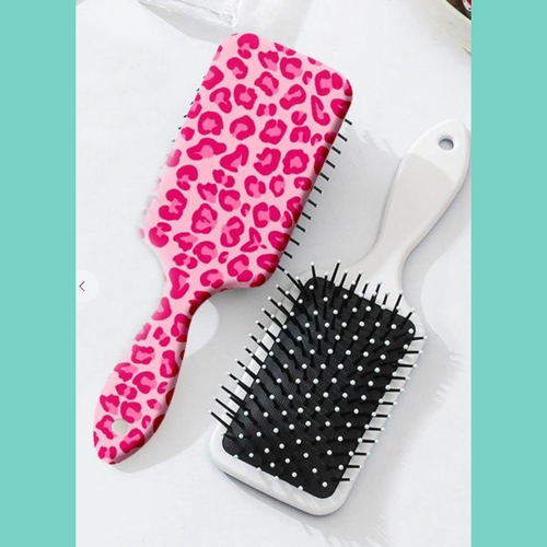 Pink Leopard Large Detangling Paddle Brush