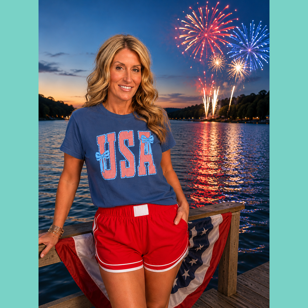 Comfort Colors USA Bows Graphic Tee