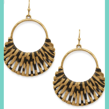 Cheetah Print Leather Wrapped Earring