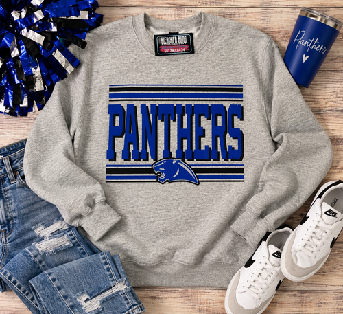 Panthers Classic Lines Gray Youth Crewneck