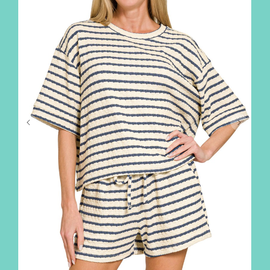 Southern Charm Denim Stripe Set