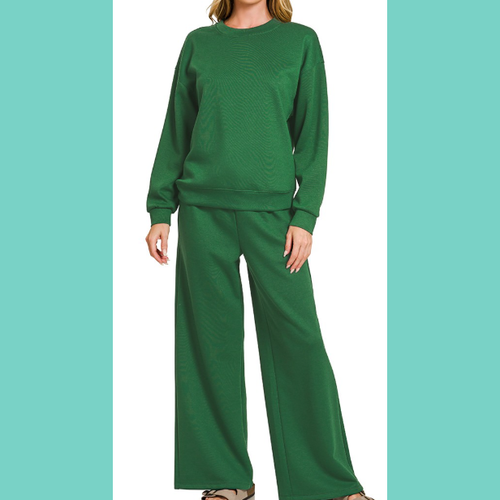 Dark Green Buttery Pants Set