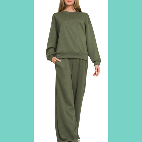 Dark Olive Buttery Pants Set