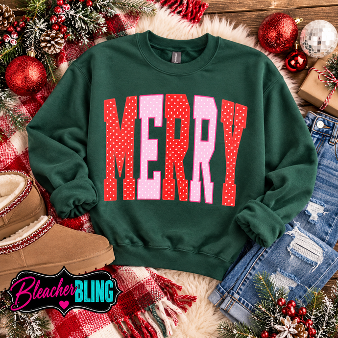 Merry Polka Dot Crewneck