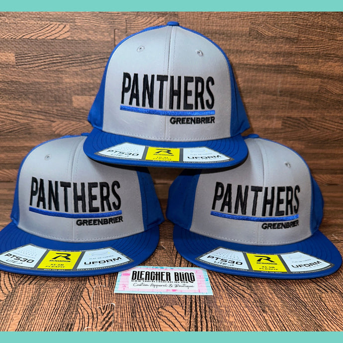 Grey/Royal Flex Fit Panther Hat