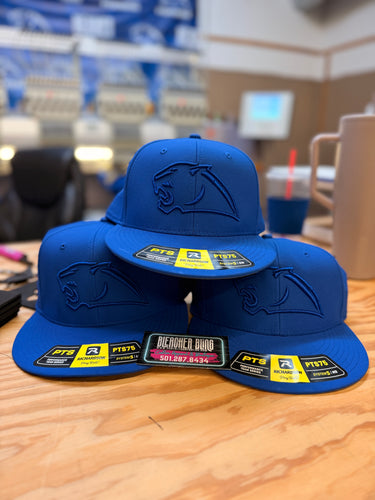 Blue on Blue Puff Panther Flex Fit Hat