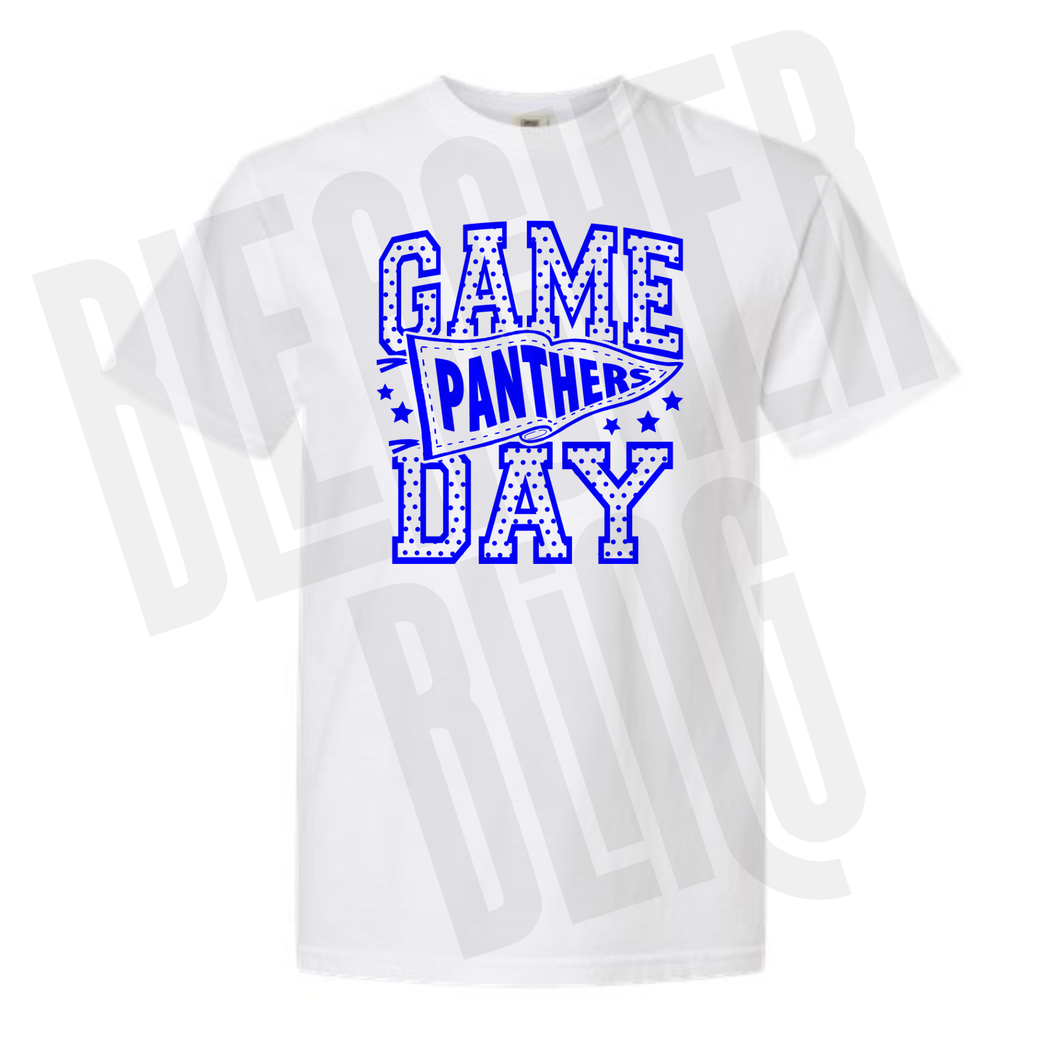*PRE-ORDER* Panthers Game Day Polka Dot Tee