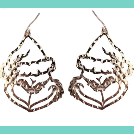 Gold Grinch Cutout Earring