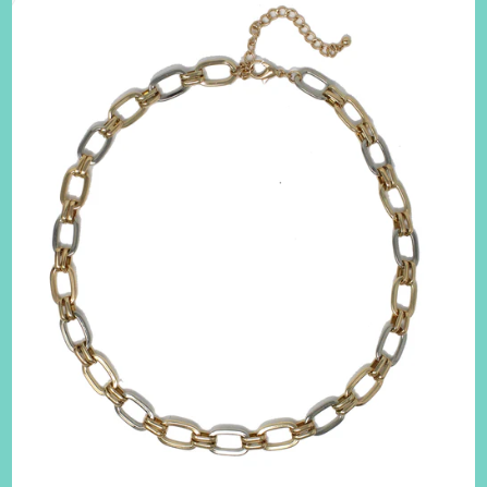 Gold and Silver Interlocking Chain