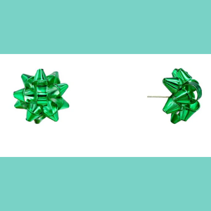 Green Bow Studded Earring