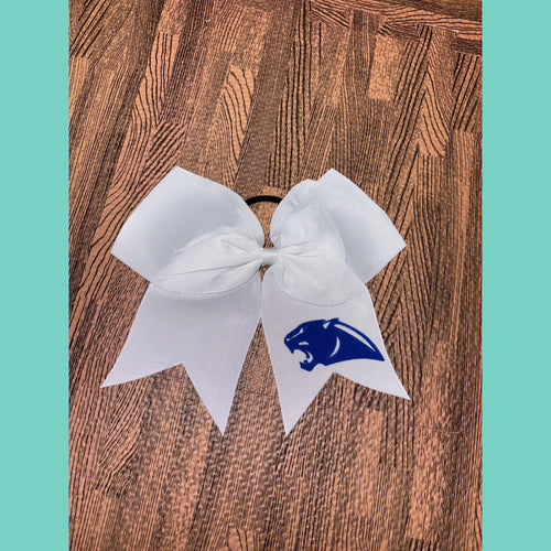 White & Royal Panther Hair Bow