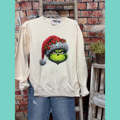 Blingy Grinch Crewneck Sweatshirt