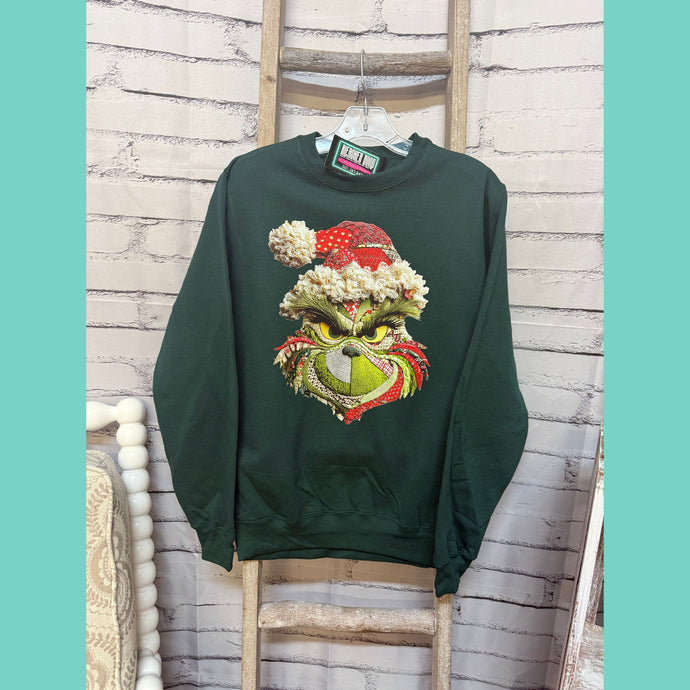 The Patchwork Grinchy Crewneck