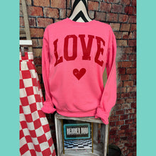 LOVE Hot Pink Crewneck Sweatshirt