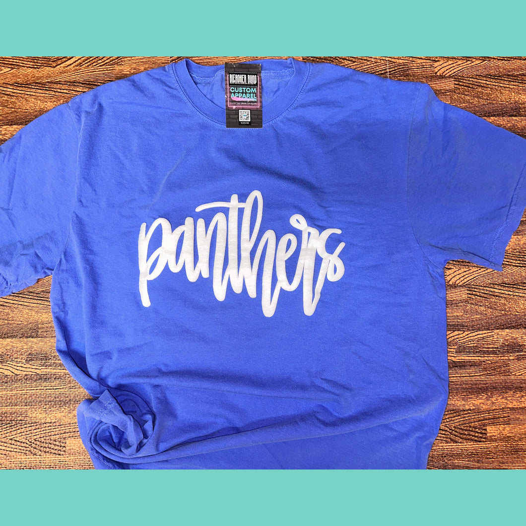 Panthers Glitter Puff Comfort Colors Tee