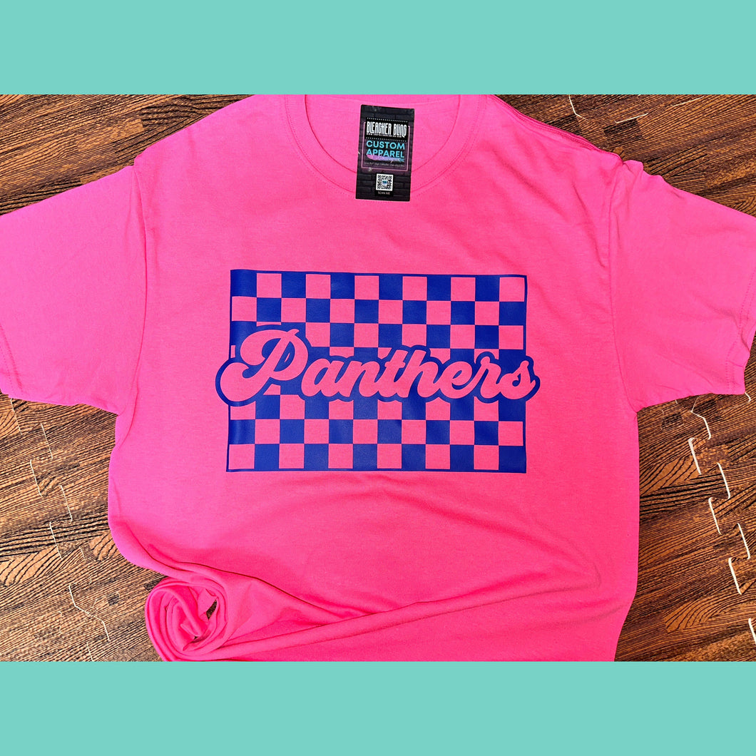 Neon Pink Retro Panthers Graphic Tee