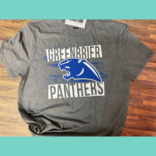 Greenbrier Panthers Angled Gray Tee
