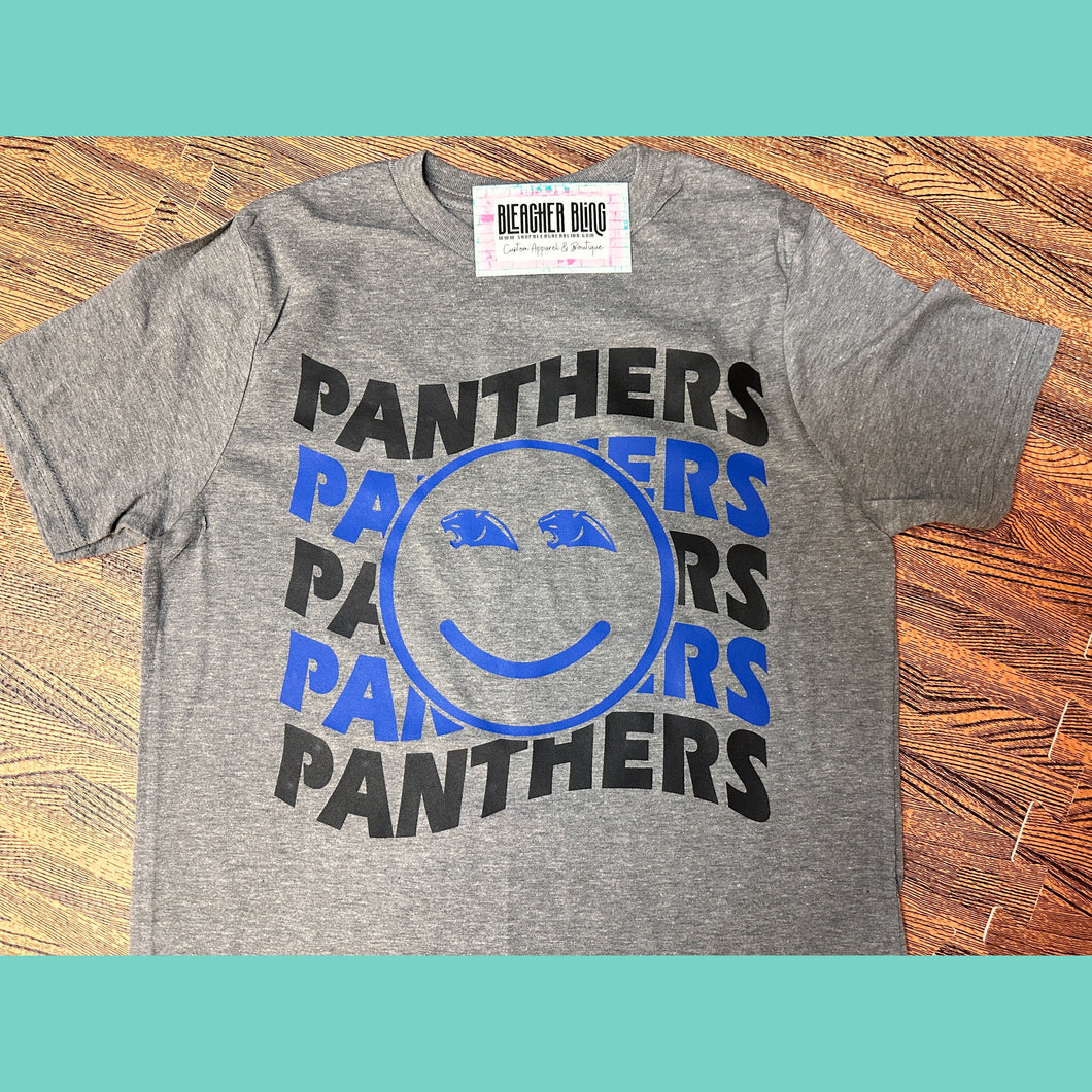 Panthers Smile & Wave Gray Graphic Tee