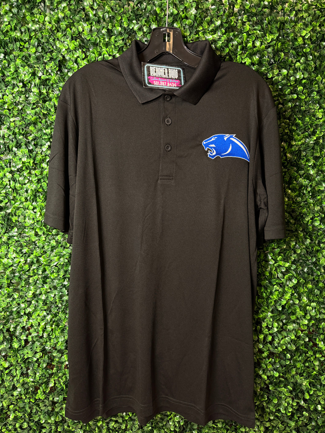 Greenbrier Panther Performance Embroidered Polo Black