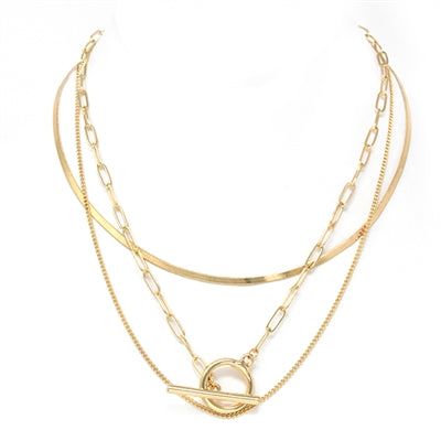 Gold Toggle Layered Necklace