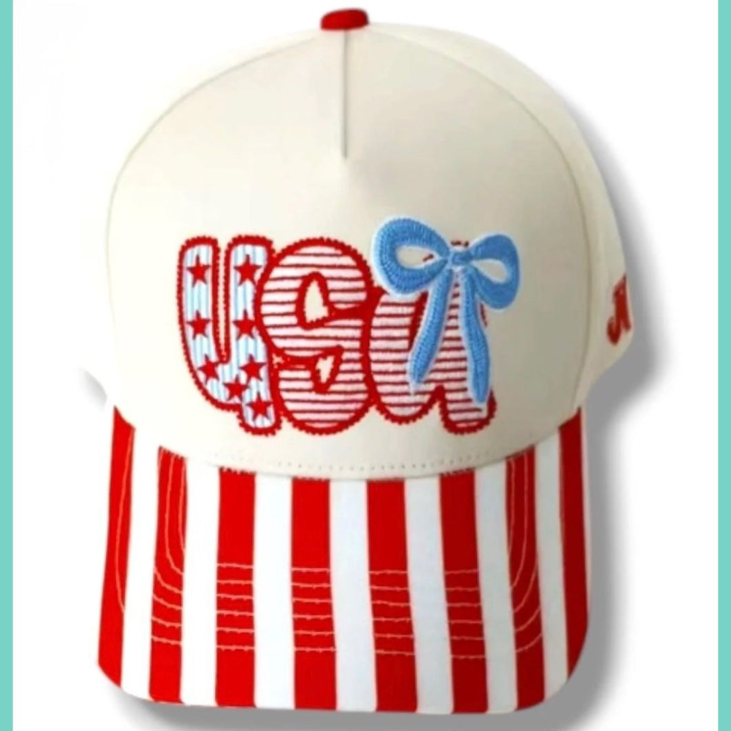 USA Stripes & Bows Hat