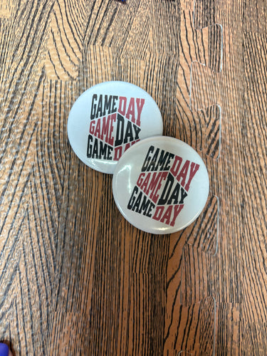 Red Black Game Day Spirit Button